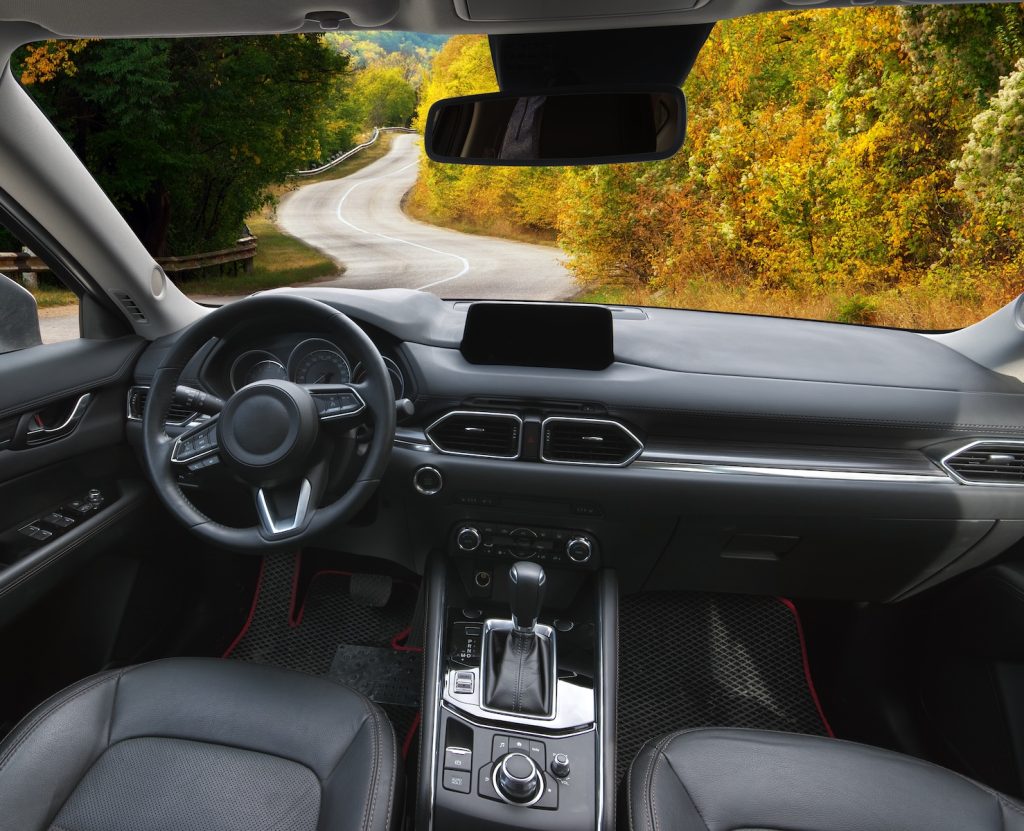 Dashboard inside car. Element of design. Travel and transportation scene.