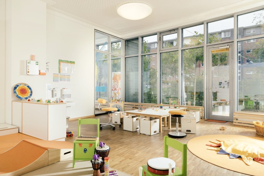 Empty play and learning room in kindergarten