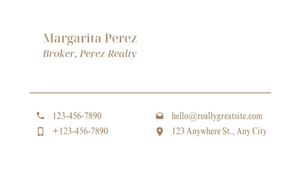 Beige Elegant Personal Business Card 2