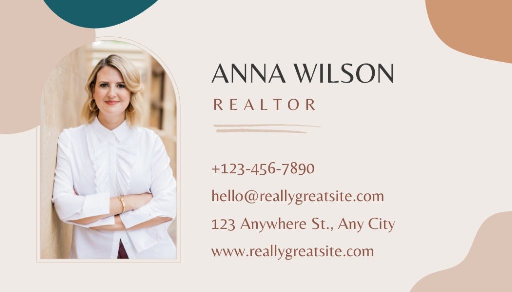 Beige Minimalist Photo Business Card