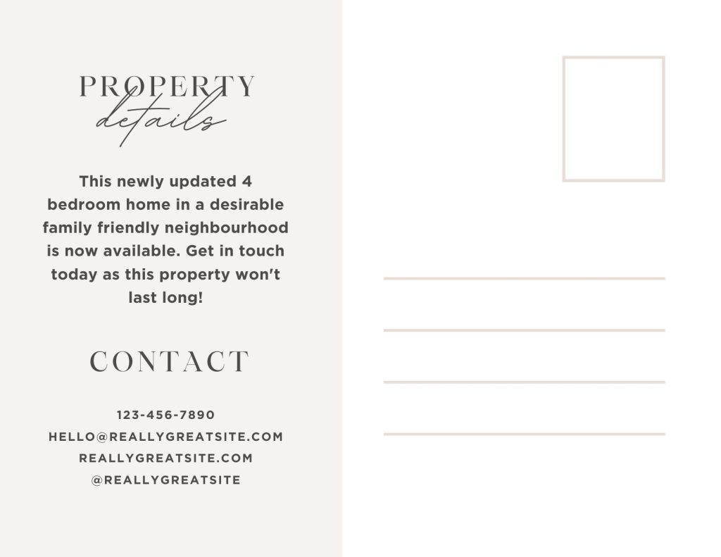 Beige Simple Neutral Boho Just Listed Real Estate Postcard 2