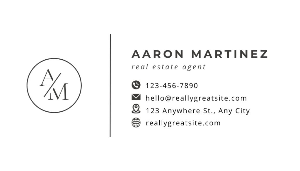 Black White Minimal (3.5 x 2 Business Card (Rounded Corners))