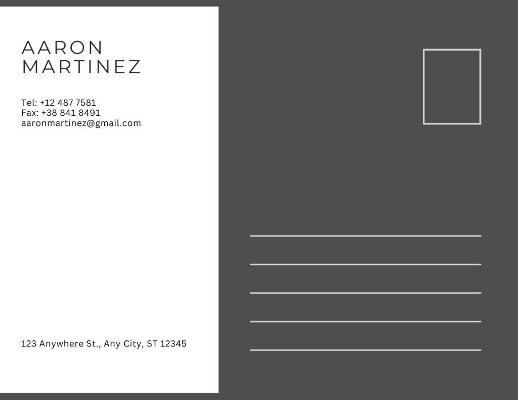 Black White Minimal Just Sold Postcard 2