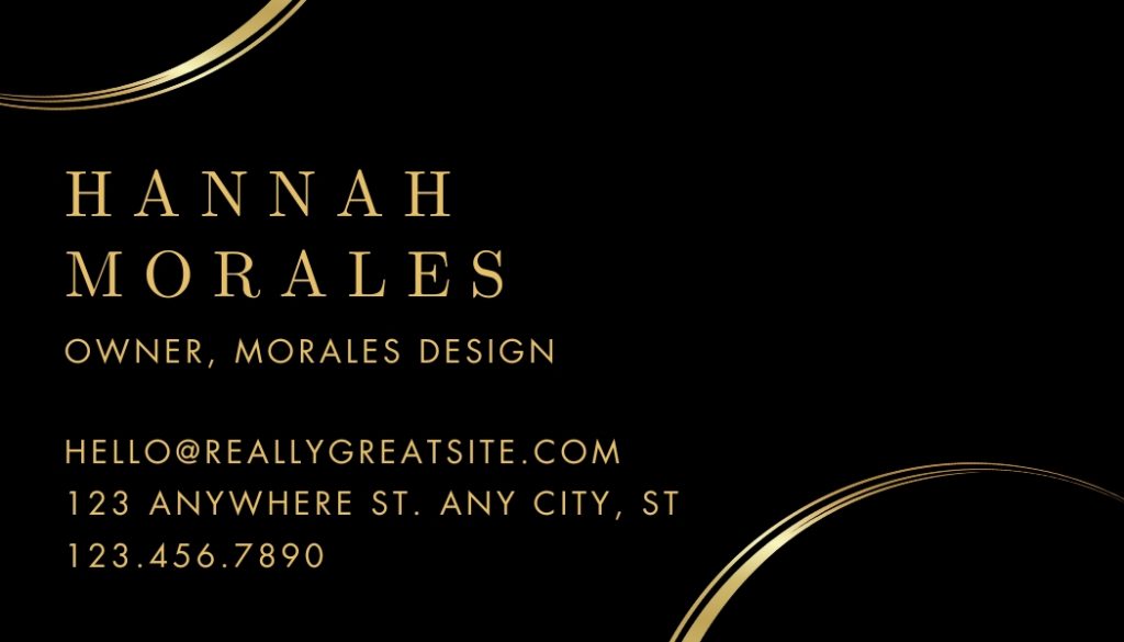 Black and Gold Classy Minimalist Business Card 2