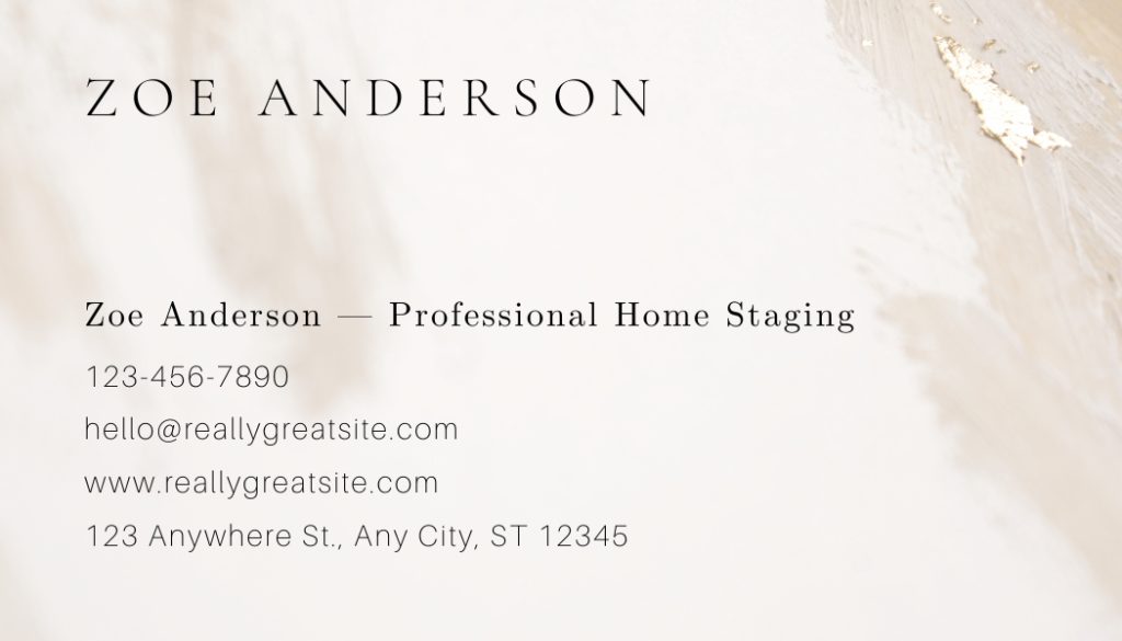 Elegant Luxury Brand Neutral Business Card With Gold Foil 2