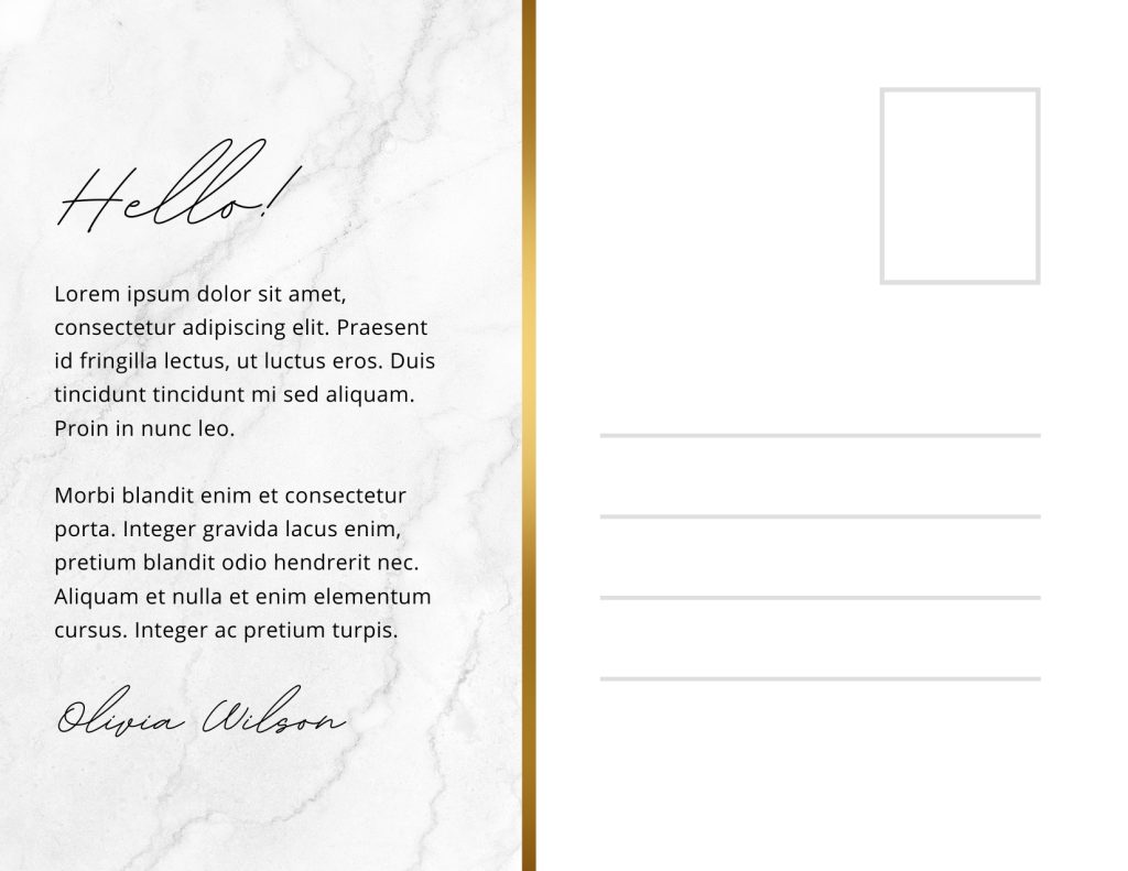 Gold And White Modern Marble Luxury Real Estate About Me Postcard 2