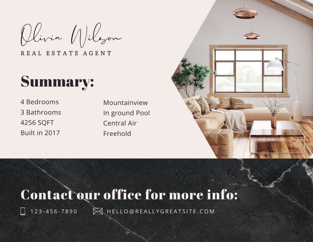 Luxury Marble Just Listed Real Estate Marketing Postcard - 2