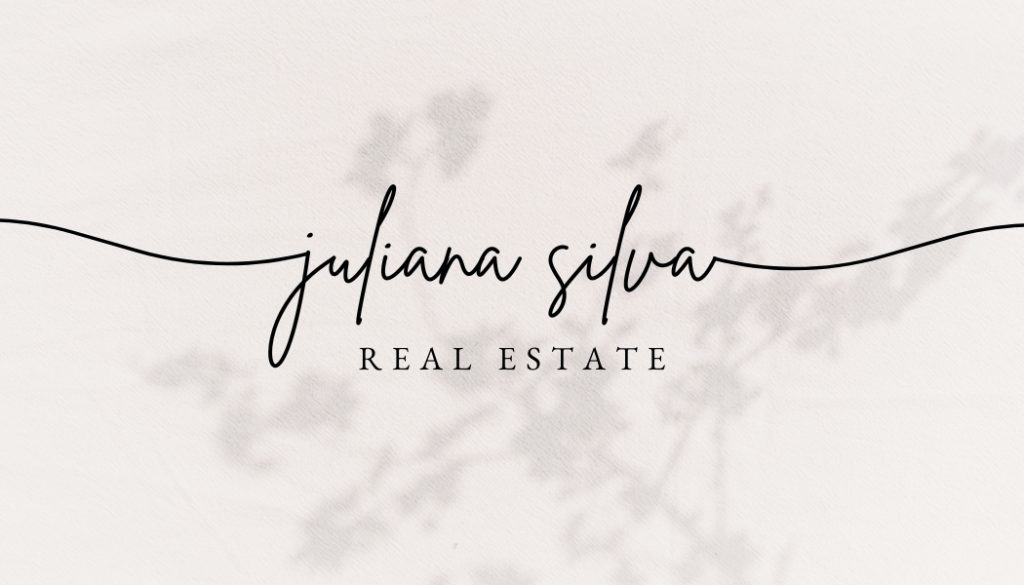 Neutral Plant Shadow Calligraphy Flourish Stylist Business Card 1