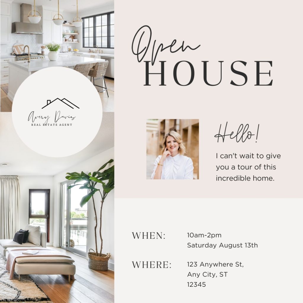 Simple White Open House Social Post