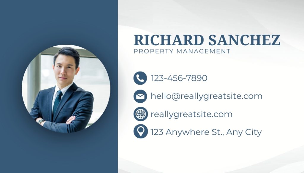 White And Blue Modern Card Business Card 2