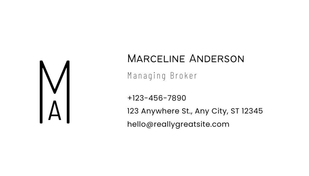 White Black Minimalist Modern Monogram Logo Letter Initial Rounded Business Card 1