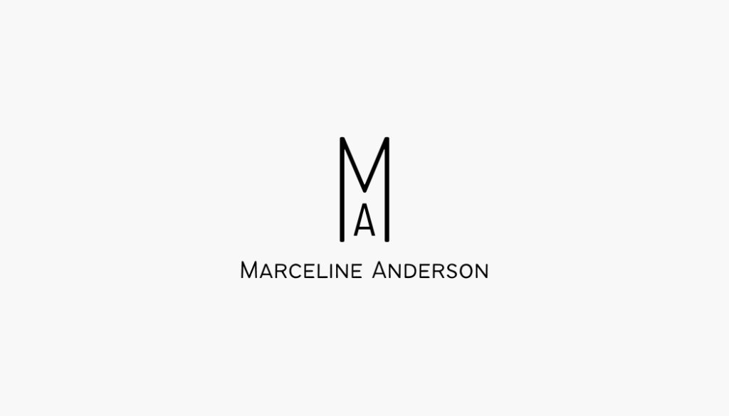 White Black Minimalist Modern Monogram Logo Letter Initial Rounded Business Card 2