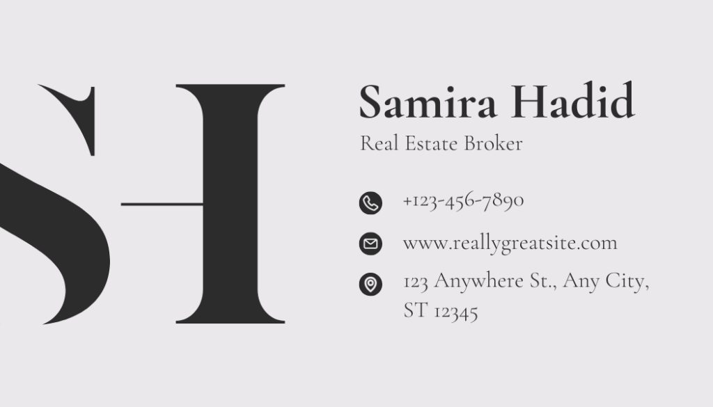 White and Brown Simple Real Estate Agent Business Card 1